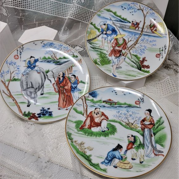 Oriental Style Collector plates by Dorothy Logan Studios - Picture 9 of 10